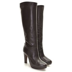 Donna Piu Fanny Brown Leather Heeled Knee Boot 40 New